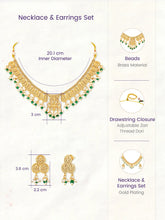 Classic Laxmi Motif Coin Necklace Set - Gold