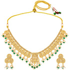 Classic Laxmi Motif Coin Necklace Set - Gold