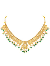 Classic Laxmi Motif Coin Necklace Set - Gold