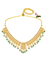 Classic Laxmi Motif Coin Necklace Set - Gold