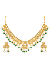 Classic Laxmi Motif Coin Necklace Set - Gold