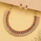 Authentic Laxmi Coin Necklace Set - Gold