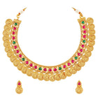 Authentic Laxmi Coin Necklace Set - Gold