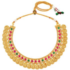 Authentic Laxmi Coin Necklace Set - Gold