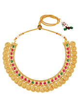 Authentic Laxmi Coin Necklace Set - Gold