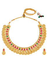 Authentic Laxmi Coin Necklace Set - Gold