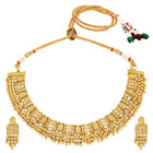 Laxmi Motif Ethnic Necklace Set - Gold