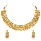 Laxmi Motif Ethnic Necklace Set - Gold