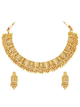 Laxmi Motif Ethnic Necklace Set - Gold