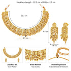 Laxmi Motif Ethnic Necklace Set - Gold