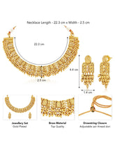 Laxmi Motif Ethnic Necklace Set - Gold