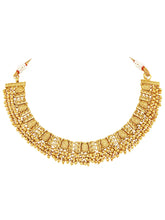 Laxmi Motif Ethnic Necklace Set - Gold