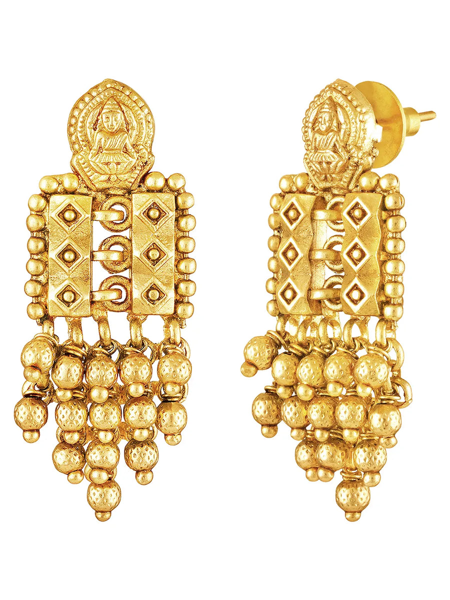 Laxmi Motif Ethnic Necklace Set - Gold