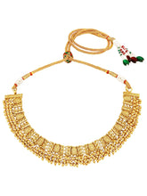 Laxmi Motif Ethnic Necklace Set - Gold