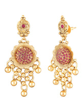 Gold Plated Ruby Bloom Choker Necklace Set
