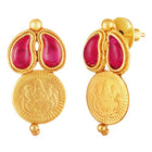 Peora Traditional Gold Kasu Ruby Green Necklace