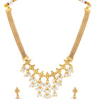 Gold Plated Pearl Cascade Necklace Set