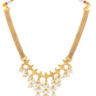 Gold Plated Pearl Cascade Necklace Set