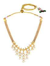 Gold Plated Pearl Cascade Necklace Set