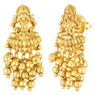 Laxmi Motif Metallic Beads Necklace Set - Gold