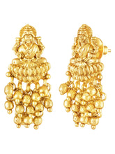 Laxmi Motif Metallic Beads Necklace Set - Gold