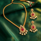 Peora Ruby Grace Necklace Set - Gold