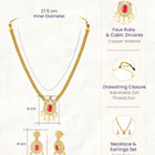 Peora Ruby Grace Necklace Set - Gold