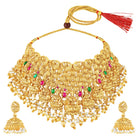 Handcrafted Pearl Laxmi Necklace Set - Gold