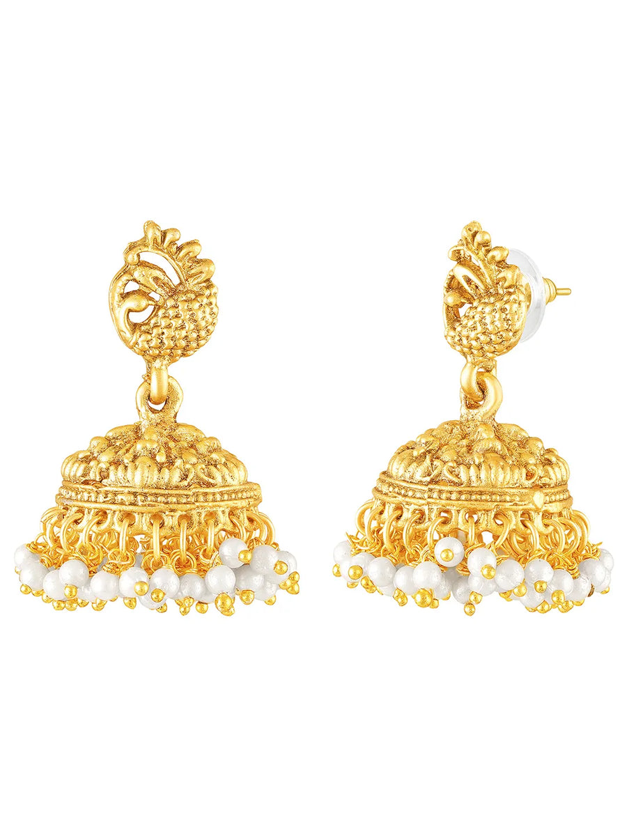 Handcrafted Pearl Laxmi Necklace Set - Gold