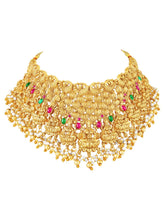 Handcrafted Pearl Laxmi Necklace Set - Gold