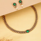 Intricate Craft Faux Kundan Necklace Set - Green