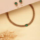 Intricate Craft Faux Kundan Necklace Set - Green