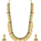 Peora Antique Green Ruby Bridal Long Haram Set