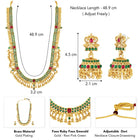 Peora Antique Green Ruby Bridal Long Haram Set
