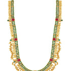 Peora Antique Green Ruby Bridal Long Haram Set