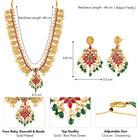 Peora Lakshmi Temple Long Haram With Earrings Set