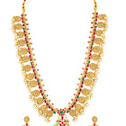 Peora Lakshmi Temple Long Haram With Earrings Set