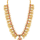Peora Lakshmi Temple Long Haram With Earrings Set