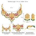 Peora Antique Ruby Green Lakshmi Necklace Set