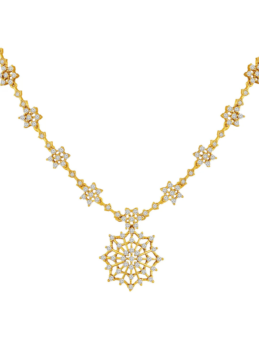 Peora Floral Radiant Petal Necklace Set - Gold