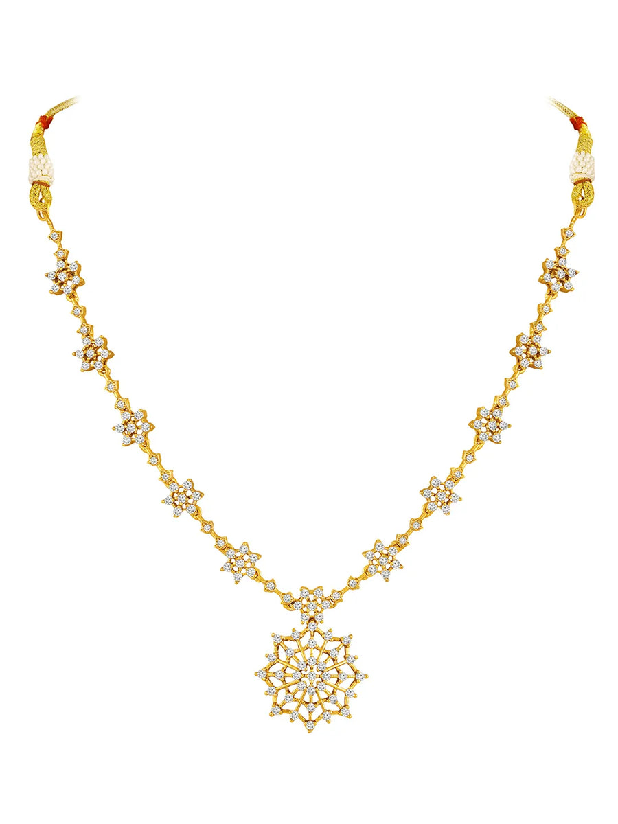 Peora Floral Radiant Petal Necklace Set - Gold