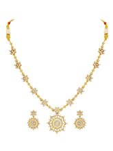 Peora Floral Radiant Petal Necklace Set - Gold
