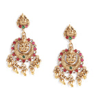 Peora Heavy Mahalakshmi Bridal Necklace Set - Gold