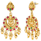 Peora Heavy Mahalakshmi Bridal Necklace Set - Gold