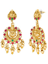 Peora Heavy Mahalakshmi Bridal Necklace Set - Gold