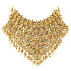 Peora Heavy Mahalakshmi Bridal Necklace Set - Gold