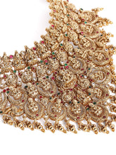Peora Heavy Mahalakshmi Bridal Necklace Set - Gold