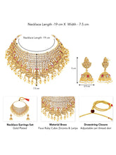 Peora Havey Regal Kasu Bridal Necklace Set - Gold