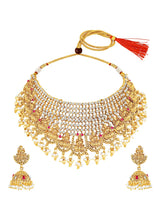 Peora Havey Regal Kasu Bridal Necklace Set - Gold