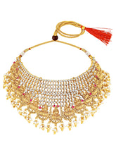 Peora Havey Regal Kasu Bridal Necklace Set - Gold